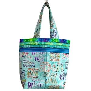 Sew Whimsy Handmade Quilted One of a Kind Wine Tote